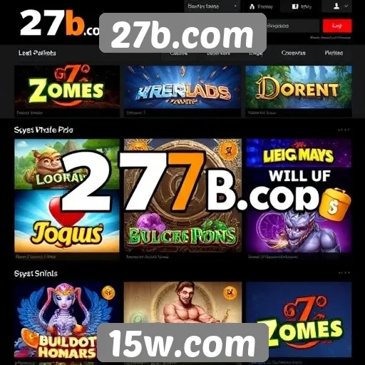 Variedade de jogos disponíveis na plataforma 27b.com